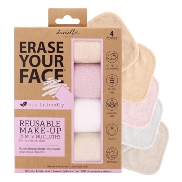 ERASE YOUR FACE Makeup Remover Cloths - Eco-Friendly Microfiber Towels for Easy Makeup Removal