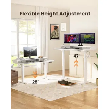 ErGear Electric Standing Desk 48" x 24" with Storage