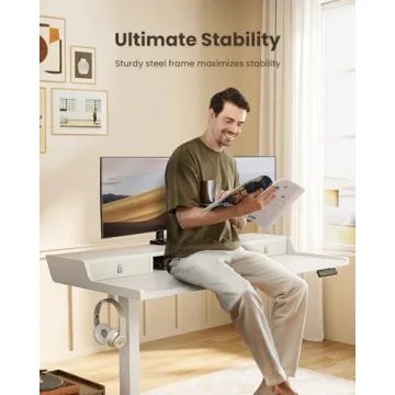 ErGear Electric Standing Desk 48" x 24" with Storage