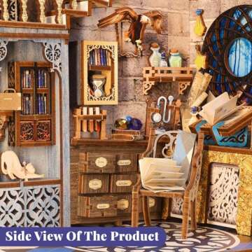 CUTEBEE Book Nook Kit, DIY Dollhouse Miniature House Booknook for Adults and Teens, Bookshelf Insert Decor, Bookends Model Build-Creativity Gift Kit for Friends and Family (Nebula Common Room)