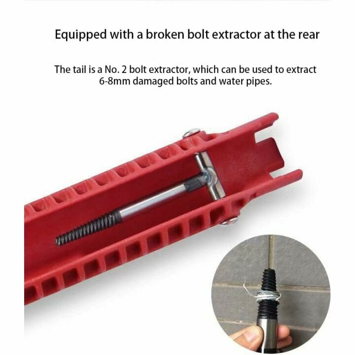Multifunctional Bathroom Sink Wrench, 8-in-1 Tool