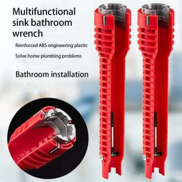 Multifunctional Bathroom Sink Wrench, 8-in-1 Tool