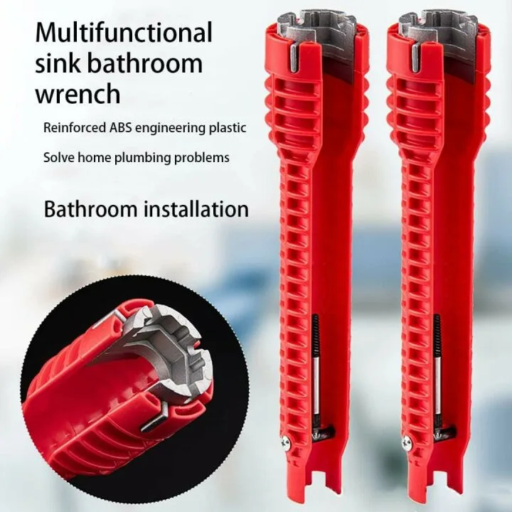 Multifunctional Bathroom Sink Wrench, 8-in-1 Tool