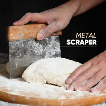 HOMEBAKEE Banneton Proofing Basket 9 inch for Sourdough Bread Baking | 2 Round Rattan Baskets with Covers | UFO Bread Lame Scoring Tool with 4 Blades | Metal Scraper | Bread Making Supplies Tools