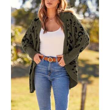 Stylish BTFBM Leopard Print Sweater Cardigan for Women