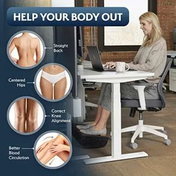 Sky Solutions Under Desk Foot Rest - Memory Foam, Ergonomic, Adjustable Footrest for Under Desk Cushion, Gaming Stool - Work from Home Essentials & Desk Accessories