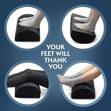 Sky Solutions Under Desk Foot Rest - Memory Foam, Ergonomic, Adjustable Footrest for Under Desk Cushion, Gaming Stool - Work from Home Essentials & Desk Accessories