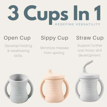 PandaEar Silicone Training Cups for Babies - 2 Pack