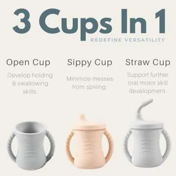 PandaEar Silicone Training Cups for Babies - 2 Pack