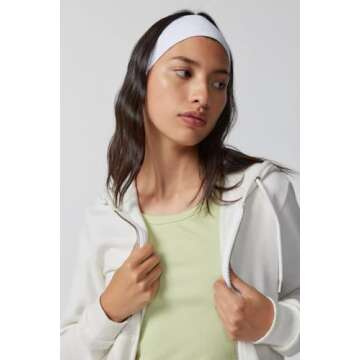 Bmobuo Women's Soft Fabric Cloth Headbands - 6Pcs Yoga Sport Hair Accessories, Black White 90s Style