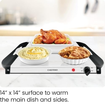 Chefman Buffet Server & Warming Tray with 3 Dishes