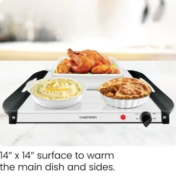 Chefman Buffet Server & Warming Tray with 3 Dishes