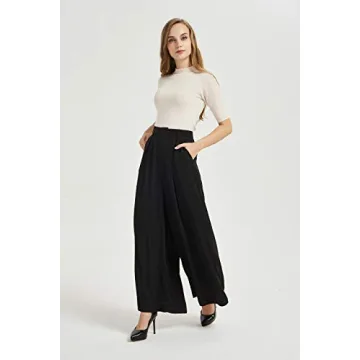 Tronjori Women's High Waist Palazzo Pants - Casual Elegance