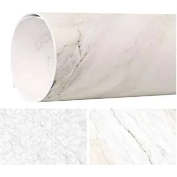Meking 32x22in Double Sided White Marble Photography Backdrop Paper Background for Small Product, Flat Lay & Food Photo Shoot Props