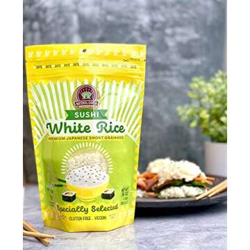 Premium Japanese Short Grain Sushi Rice, Kosher Certified, Resealable 16 Oz