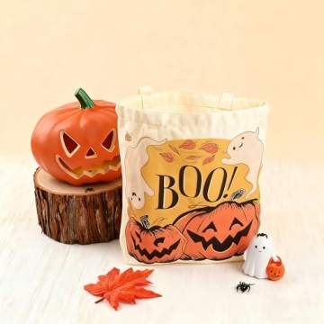 sanchlor 13.8" Large Halloween Tote Bag for Festive Fun