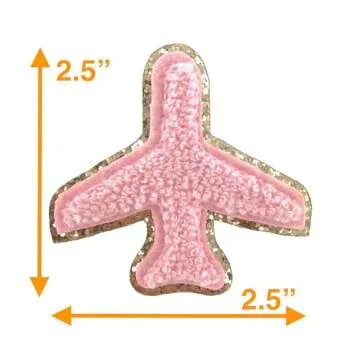 ZOOX Gold Glitters & Pink Chenille Varsity Initial Patches with 3M Adhesive