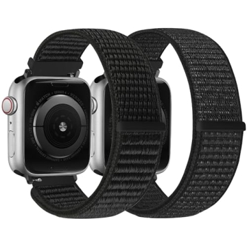 WolliLe Soft Nylon Sport Loop for Apple Watch - Adjustable Fit 38mm to 49mm
