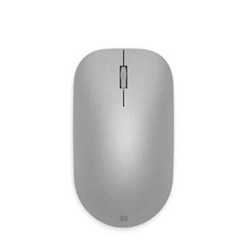 Microsoft Modern Mouse, Silver. Comfortable Right/Left Hand Use Design with Metal Scroll Wheel, Wireless, Bluetooth for PC/Laptop/Desktop, Works with Mac/Windows 8/10/11 Computers