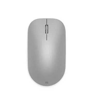 Microsoft Modern Mouse, Silver. Comfortable Right/Left Hand Use Design with Metal Scroll Wheel, Wireless, Bluetooth for PC/Laptop/Desktop, Works with Mac/Windows 8/10/11 Computers