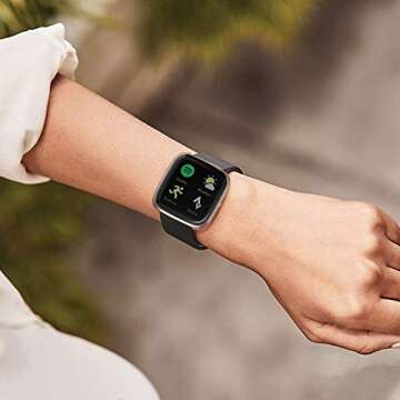 GHIJKL 3 Pack Screen Protector Compatible Fitbit Versa 2 Case, Ultra-Thin Slim Soft TPU Protective Case All-Around Full Cover Bumper Shell for Fitbit Versa 2 Smart Watch, Clear,Rose Gold,Rose Pink