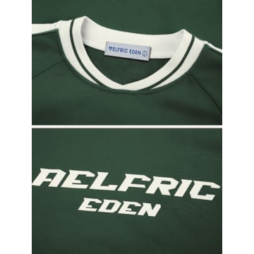 Aelfric Eden Red Vintage Oversized Sweatshirt Men Streetwear