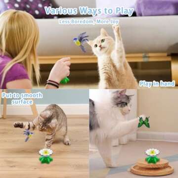 Yisquar Electric Bird & Butterfly Teasing Cat Toy 2PCS Interactive Bird Toy for Cats Interactive Cat...