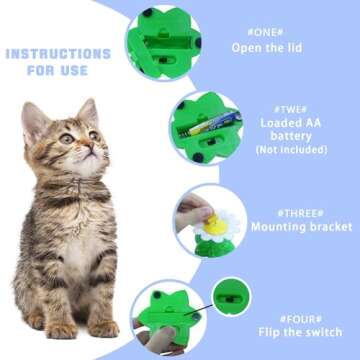 Yisquar Electric Bird & Butterfly Teasing Cat Toy 2PCS Interactive Bird Toy for Cats Interactive Cat Toy Automatic Electric Butterfly 360°Rotating Kitten Toy Fun Flying Bird Cat Play Chase Toys…