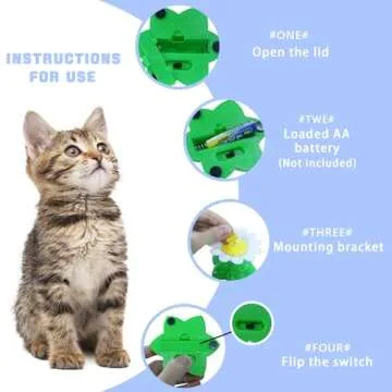 Yisquar Electric Bird & Butterfly Teasing Cat Toy 2PCS Interactive Bird Toy for Cats Interactive Cat Toy Automatic Electric Butterfly 360°Rotating Kitten Toy Fun Flying Bird Cat Play Chase Toys…
