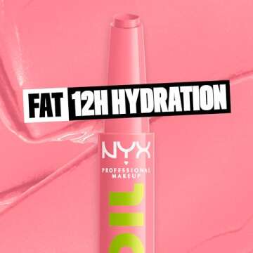 NYX PROFESSIONAL MAKEUP Fat Oil Slick Click, Lightweight, Buildable, Pigmented Vegan Lip Balm - Clout