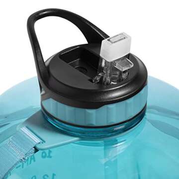 NatureWorks HydroMATE Gallon Water Bottle with Straw BPA FREE Leak Proof Reusable Water Bottle with Times to Drink Marked Hourly 128 oz