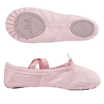 Stelle Canvas Ballet Shoes for Girls Dance Ballet Slippers Shoes（Toddler/Little/Big Kid/Women）(8MT, Ballet Pink)