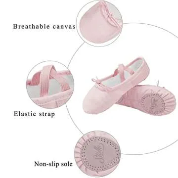 Comfortable Stelle Canvas Ballet Shoes for Girls Dance