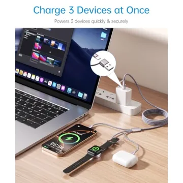 Wtinquik 3 in 2 Charging Cable for Apple Watch & iPhone