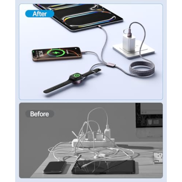 Wtinquik 3 in 2 Charging Cable for Apple Watch & iPhone