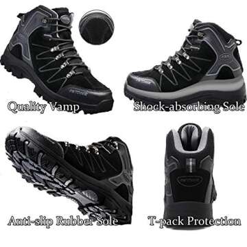 Men's Mid Trekking Hiking Boots - Lightweight and Comfortable
