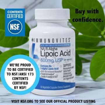Immunovites High Potency R-Alpha Lipoic Acid Supplement