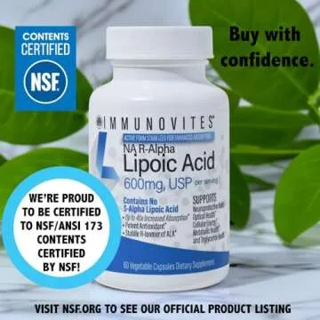 Immunovites High Potency R-Alpha Lipoic Acid Supplement