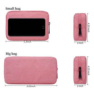 dealcase Electronic Accessories Organizer, Durable Small Electronics Accessories Storage Bag Compati...