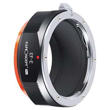 K&F Concept Lens Mount Adapter for Canon EF EF-S Lens to Sony Alpha E NEX Mount Mirrorless Cameras, ...