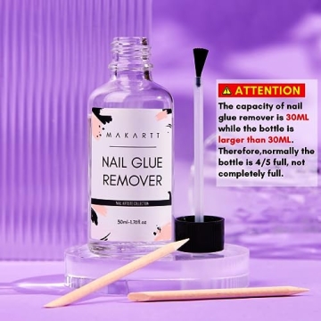 Makartt Nail Glue Remover for Press on Nails - 30ML Press On Nail Remover Easy Removal Debonder for Glue on Nail Tips,Non-Acetone Nail Polish Remover
