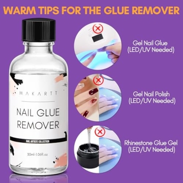 Makartt Nail Glue Remover for Press on Nails - 30ML Press On Nail Remover Easy Removal Debonder for Glue on Nail Tips,Non-Acetone Nail Polish Remover