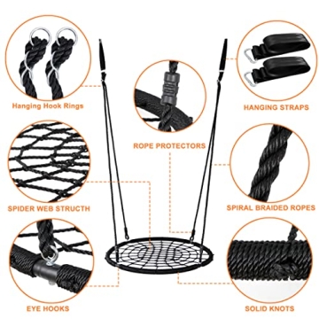 Durable Spider Web Tree Swing for Kids and Adults