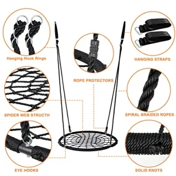 Durable Spider Web Tree Swing for Kids and Adults