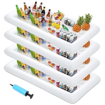 MorTime 4 PACK Inflatable Ice Serving Bar for Summer Parties
