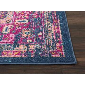 Nourison Passion Blue 8' x 10' Area Rug, Boho, Traditional, Easy Clean, Non Shedding, Bed Room, Living Room, Hallway (8x10)