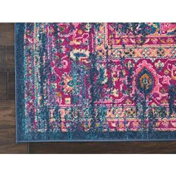 Nourison Passion Blue 8' x 10' Area Rug, Boho, Traditional, Easy Clean, Non Shedding, Bed Room, Living Room, Hallway (8x10)