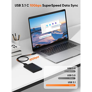 CableCreation 1FT USB C to Micro B Cable,10Gbps Speed External Hard Drive Braided,USB 3.1 Type C to Micro B Work for iPhone 15,16,Seagate WD Westgate My Passport,MacBook Pro/Air, iPad/Tablet,Black