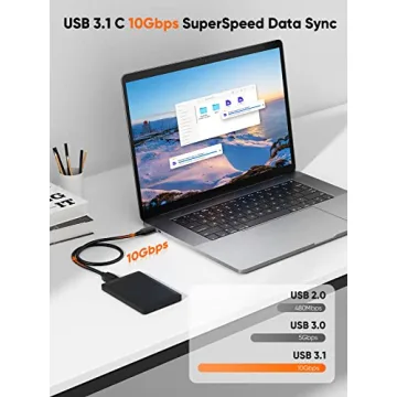 CableCreation 1FT USB C to Micro B Cable,10Gbps Speed External Hard Drive Braided,USB 3.1 Type C to Micro B Work for iPhone 15,16,Seagate WD Westgate My Passport,MacBook Pro/Air, iPad/Tablet,Black