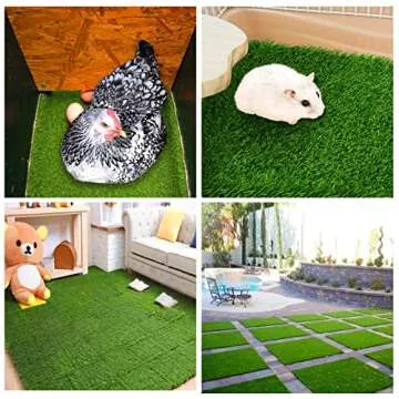 DenForste 8 Pack Chicken Nesting Box Pads - Washable Artificial Grass Nesting Pads - Chicken Nesting Pads for Chicken Coop and Pet Garden Lawn Indoor Outdoor 12"×12"×1"